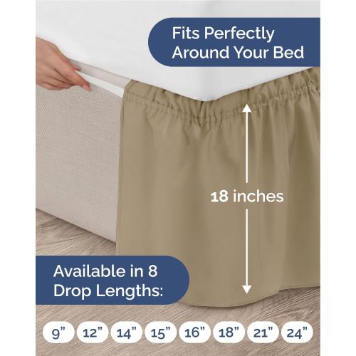 Wrap Around Dust Ruffle Bed Skirt - College Dorm Room - Twin/Twin XL