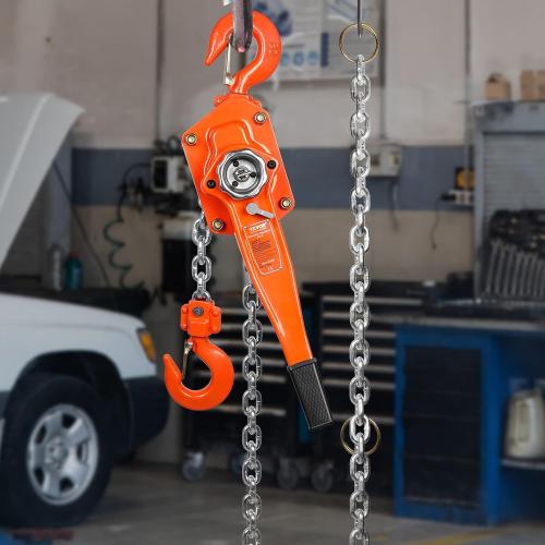VEVOR Manual Lever Chain Hoist, 3 Ton 6600 lbs Capacity 20 FT Come Along, G80 Galvanized Carbon Steel with Weston Double-Pawl Brake, Auto Chain Leading & 360° Rotation Hook, for Garage Factory Dock
