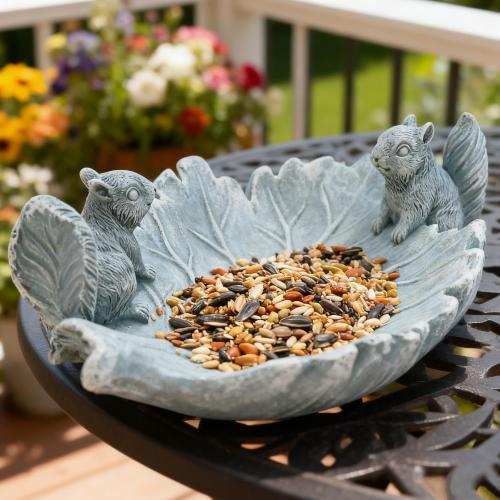 Concrete Bird Bath Bowl for Outside Small Bird Water Feeder Garden Decor
