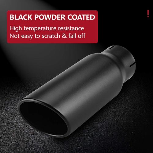 LCGP 3 Inlet Exhaust Black Tip,3 x 4 x 12 Long Clamp on Exhaust Tailpipe Tip for Truck