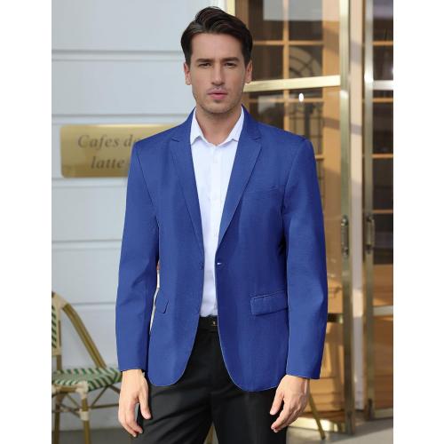 Sport Jackets for Men Blazer Business Casual Light Grey Sport Coats Outfit Notch Lapel 2 Button Regular Fit Mens Suit Coats & Blazers Trendy Work Professional Sport Coat Blazer(Blue M)