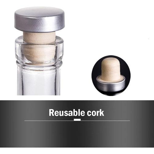 Clear Glass Bottles 12 oz - 375ml [Pack of 6] for Wine Beverages Drinks Oil Vinegar Kombucha Beer Water Soda with Cork Stopper Airtight Lid