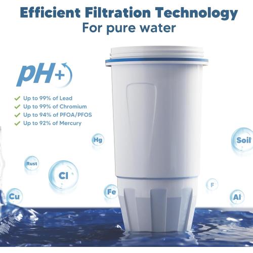 Upgraded Water Filter Replacement Fit for Zero Pitcher and Dispenser ZR-001 ZR-004 ZP-006 ZR-017, Five-Stage Filter System, Effectively Reducing Lead, Chromium, and Contaminants, 2 Packs, By BOGDA
