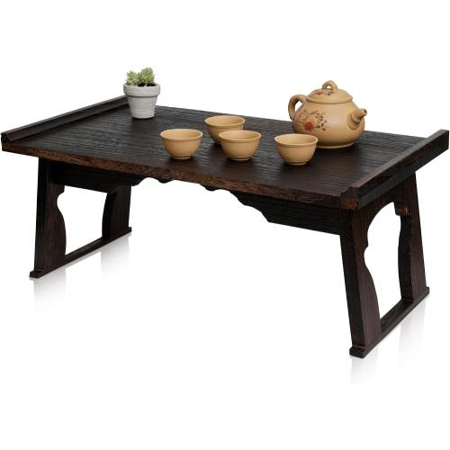 ENSO SENSORY Kiri Altar Table - Premium Japanese Meditation Table & Shrine Stand - Folding Chabudai Tatami Puja Table - Low Tea Table for Sitting on the Floor -Sleek Finish, Lightweight Paulownia Wood