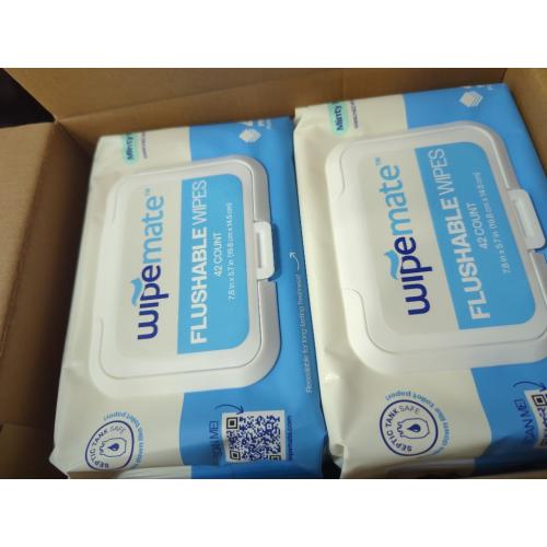 ULTRA Flushable Butt Wipes, Soothing Vitamin E & Aloe, 99% Water, Aloe Vera Scent Premium Super Soft Hygiene Wipes, Septic & Sewer Safe, 3 Premium Flip-Top Packs (42ct)