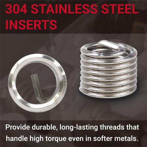 M10×1.0 Helicoil Thread Repair Kit, Thread Repair Tool with HSS Drill Bit & Thread Inserts, Metric Thread Repair Installation Kit for Rethreading Internal Threads with Carry Case