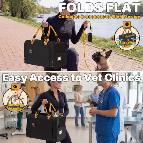 PAWZIDEA Expandable Pet Carrier for Small Cats & Dogs, TSA Airline Approved