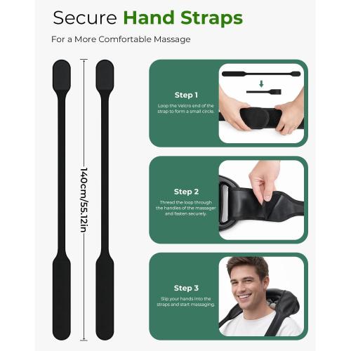16-Head Massage Gun Deep Tissue with Hand Straps, Electric Muscle Massager with 99 Adjustable Intensities & 9 Modes, Percussion Massager for Back, Legs, Arms, Waist, Shoulders, Full Body Muscle