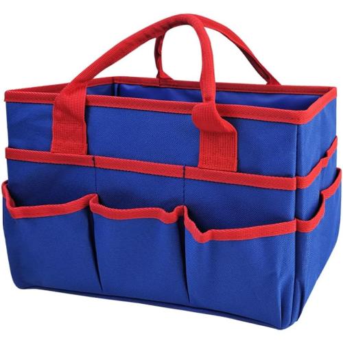 Mewise Teacher Handle Tote Bag Organizer,Tote Bag Organization for Crafts,Art,Paper,Books,School,Sewing,Travel with Handles,Ofiice Supplies Storage (Blue)