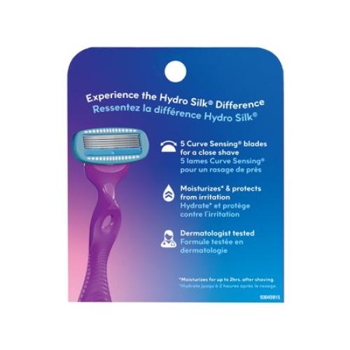 Schick Hydro Silk Moisture Razor Blade Refills, 6 ct, 5-Blade Moisturizing Razors for Women