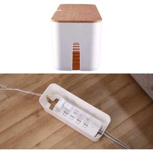 Changsuo Cable Management Box Set Cable Organizer Boxes for Extension Cord Power Stripe Surge Protector Wire Management Organizer Cover Hider for Desk Home Office Kitchen (Small & Large White)