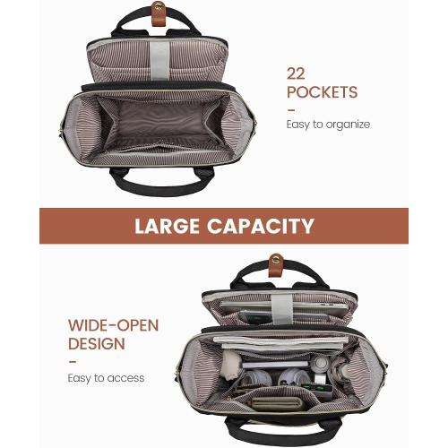 LOVEVOOK Laptop Backpack for Women, 17.3'' Waterproof Nurse Bag Teacher Work Backpack Purse for Women, Travel Computer Backpack for College Office Business Ladies