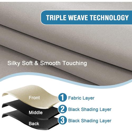 H.VERSAILTEX 100% Blackout Valances for Windows,Kitchen Window Valance Curtains for Living Room/Bedroom/Bathroom Privacy Decorative Rod Pocket Small Short Grapes 2 Pack, Warm Taupe