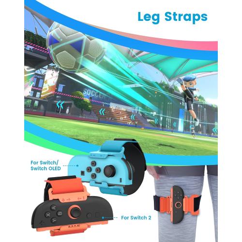 TRANSNOVO 12 in 1 Switch 2 Sports Accessories Bundle 2025 Compatible with Nintendo Switch 1/Switch OLED/Switch 2 Wii Sports Games, Family Party Accessories Kit for Joycon Controllers - With Carry Bag
