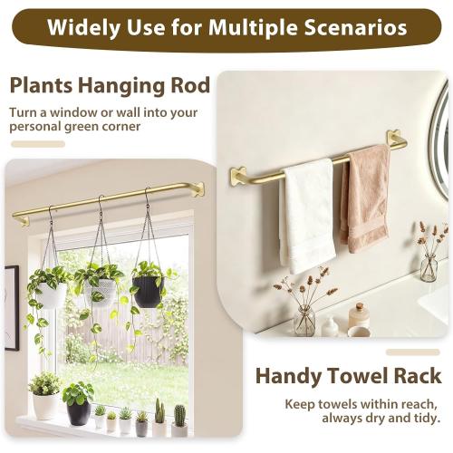 USFOOK Blackout Curtain Rod 32 to 58, Gold Window Treatment Rods