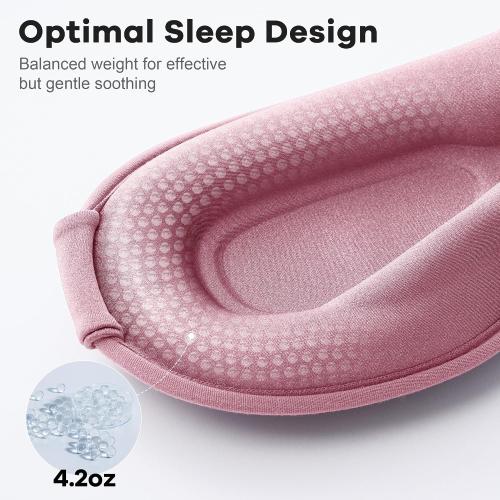 Weighted Eye Mask for Sleeping 2 Pack: Gentle Pressure Blackout Sleep Mask with 3D Contoured Cups, Zero Eye Pressure Sleep Mask for Lash Extensions, Memory Foam Travel Mask, Black Pink