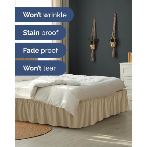 Wrap Around Dust Ruffle Bed Skirt - College Dorm Room - Twin/Twin XL