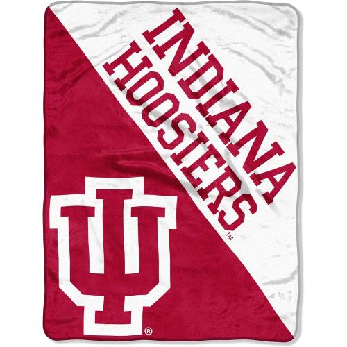 Northwest NCAA Indiana Hoosiers Micro Raschel Throw Blanket – 46 x 60 Inches – Halftone Design – Soft Warm Stadium Blanket