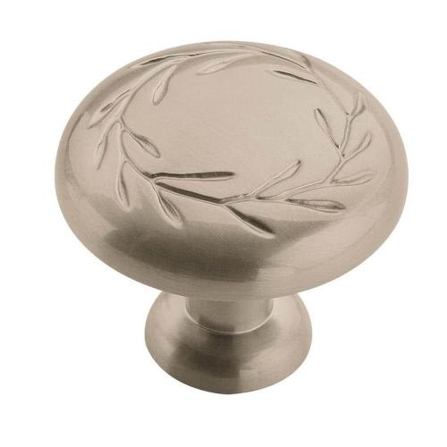 5pk Nature's Splendor 1-5/16 in. (33mm) Traditional Satin Nickel Round Cabinet Knob