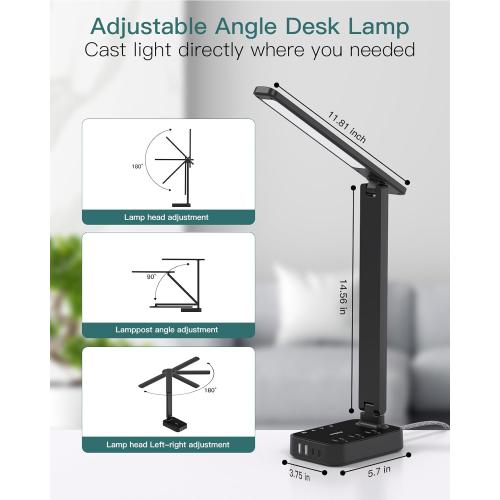 Addtam LED Desk Lamp with 4 Modes for Home Office College Dorm Essentials