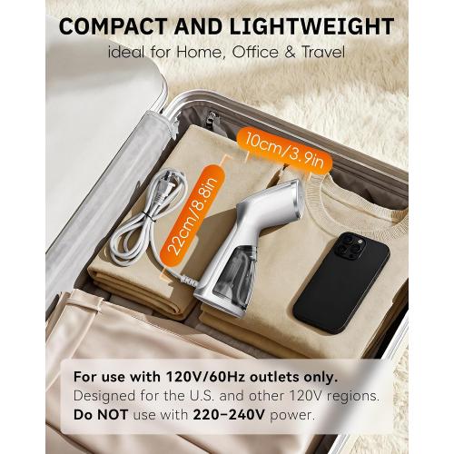 OGHom Portable Travel Handheld Steamer for Clothes, Garment Wrinkle Remover