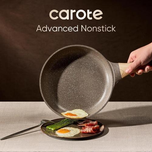 CAROTE 26pcs Pots and Pans Set, Nonstick Cookware Sets | Induction Kitchen Cooking Set, Special Texture Design, Ultra Durable, Easy Food Release, Even Heating, with Frying Pans Set