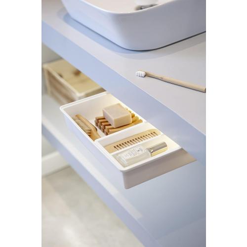 GAROOD Under Desk Drawer, Slide out Hidden Desk Drawers Organizer, Self-adhesive drawer for office/classroom/home 10.03'' x 7.06'' x 2.8’’ (White)
