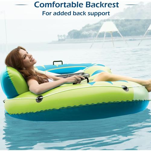Jasonwell Inflatable River Tube Float - 2 Person Heavy Duty Pool Float with Removable Cooler, Lake Water Tubes for Floating, Raft Lounge Floatie with 2 Cup Holders for Adults
