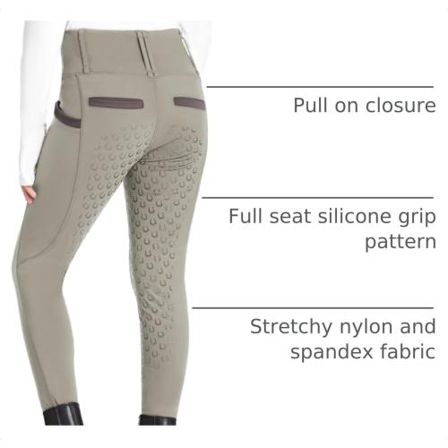 Size Small Khaki FitsT4 Sports Girls Riding Pants Full Seat High Waist Equestrian Breeches