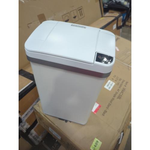 iTouchless 4 Gallon Bathroom Trash Can with AbsorbX Odor Filter and Air Freshener, Pearl Waste Bin for Restroom, Bedroom and Office, 4 Gal, White Sensor, MT04SW-7