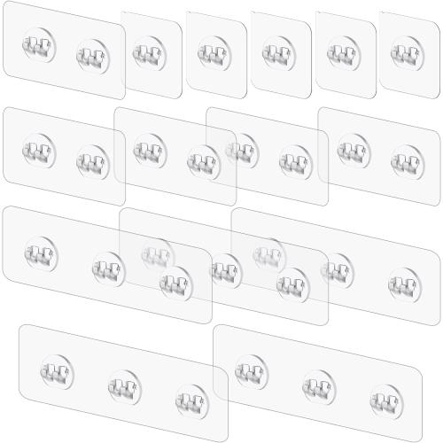 vivinin 15 Pack Shower Caddy Adhesive Replacement, Shower Shelf Adhesive No Drilling, Adhesive Hooks for Showe Caddy, Soap Holder, and Kitchen Racks