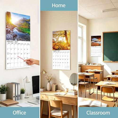 2026 Wall Calendar,Calendar 2026, November 2025 - December 2026, Wall Calendar Sunset, 12 x 24 Opened,Full Page Months Thick & Sturdy Paper for Calendar Organizing & Planning