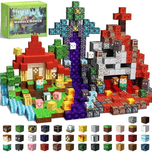 300PCS Magnetic Blocks for Kids, 0.8in Magnetic Building Block Toys for Boys Girls Age 3 4 5 6 7 8 9 10 Magnet Cubes Game Magnetic Tiles STEM Toys Christmas Birthday Gifts for Kids Toddlers
