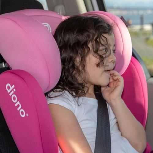 Diono Cambria 2 XL 2-in-1 High Back Booster Car Seat, Converts to Backless , Dual LATCH, 40-120 lbs, Pink