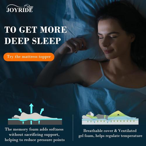 3 Inch Memory Foam Mattress Topper Twin XL, Cooling Gel Bed Topper with Removable Cover, Soft & Pain Relief & Breathable, CertiPUR-US & Oeko-Tex Certified