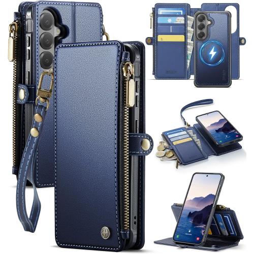 for Galaxy S26 - Phone Case Wallet Magnetic Detachable, Navy Blue
