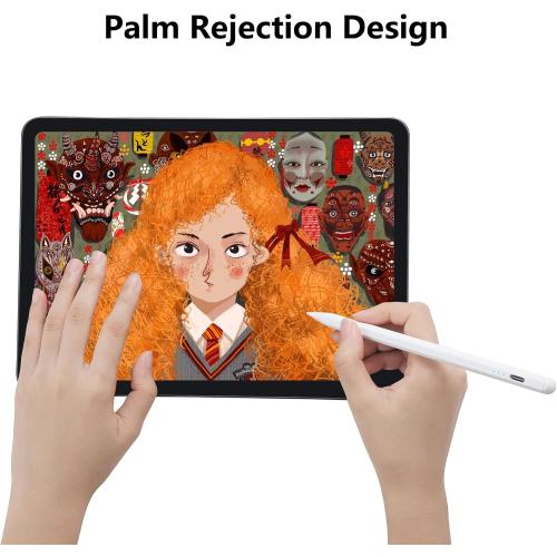 Stylus Pen for iPad A16 11th 10th 9th 8th 7th 6th Generation, iPad Pro 12.9 11 13 inch M4, iPad Air M3 M2 5th 4th 3rd Gen, iPad Mini A17 Pro 7 6 5, for Apple Pencil Pro 1st 2nd Gen Alternative (White)