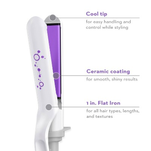 Color White and purple Conair Style Chemistry Flat Iron Attachment For Use With Style Chemistry Starter Kit Power Handle - 1