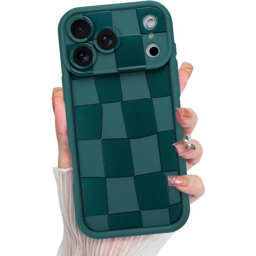 KANGHAR Compatible with iPhone 17 Pro Case 2025 Checkered Pattern -Green