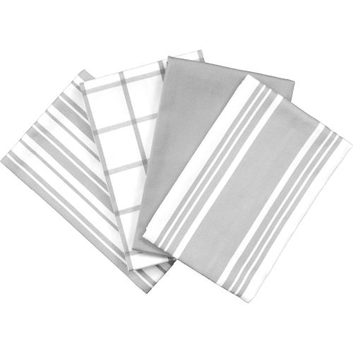 All-Clad Woven Bistro Kitchen Towels: Highly Absorbent, Super Soft Long Lasting - 100% Cotton, 20x30 Dish Towels for Cleaning & Drying Dishes, Pans, Glassware, or Countertops, (2Pack), Titanium