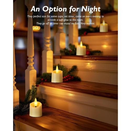 12 Pack Timer LED Flameless Votive Tealights