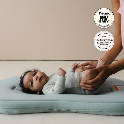 snuggle me® Baby Lounger Curve (0-6 Months) - Premium Organic Cotton with Foam Core, Machine-Washable Cover, Buttery-Soft & Breathable CSPC Compliant Infant Lounger Baby Nest with Travel Bag - Slate