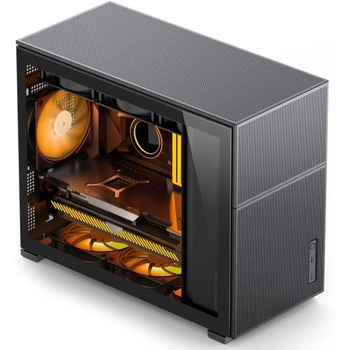 JONSBO D31 MESH Black Micro ATX Computer Case, MATX/ITX Mainboard/Support RTX 4090(335-400mm) GPU 360/280AIO,Power ATX/SFX: 100mm-220mm Multiple Tool-Free Design,Black