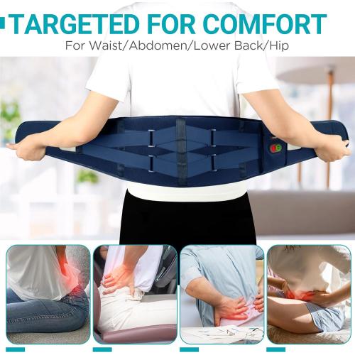 Comfytemp Cordless Heating Pad with Massager for Back FSA Eligible HSA Blue