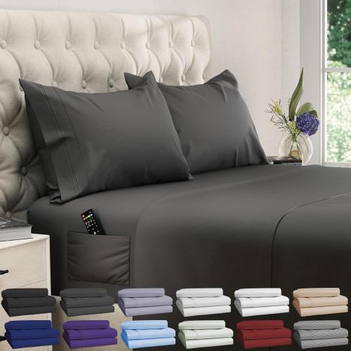 DREAMCARE Twin XL Sheets - 4pc Breathable Cooling Sheets Twin XL Sheet Sets
