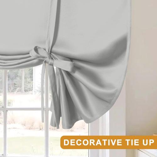 Hiasan Blackout Curtains-Tie Up Curtain, Sliver Grey, W34 X L45