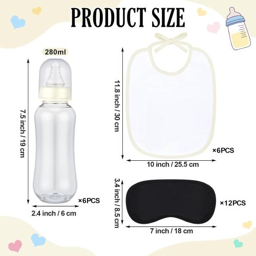 Leinuosen 24 Pcs Baby Shower Blindfold Feeding Game Set, Milky White