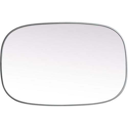 Elegant Decor Brynn 24x36 Oval Modern MDF Wood/Iron Mirror in Brass