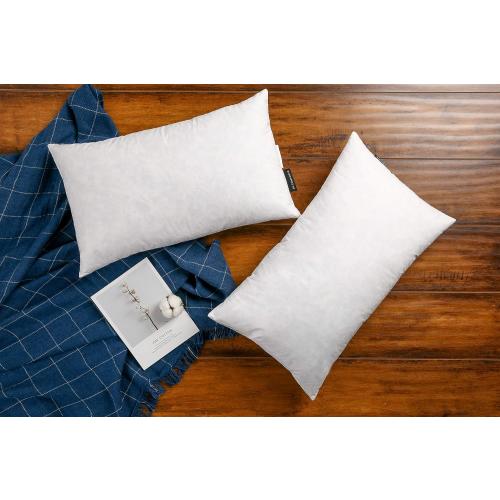 JA COMFORTS 12×20 Premium Goose Down Feather Throw Pillow Inserts(Set of 2)-5% Down Filling,High Filling Weight,250 TC Cotton Cover, Square, White