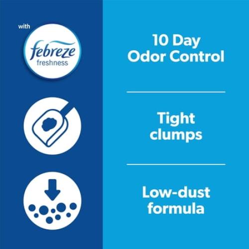 Fresh Step Clumping Cat Litter with Febreze Gain Scent, Long Lasting Odor Control Kitty Litter with Activated Charcoal, Low Dust Formula, 14 lb